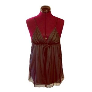 Slate blue & black babydoll sexy lingerie